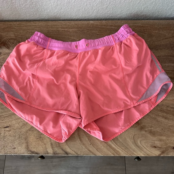 Coral/pink lululemon shorts size 10 - Picture 2 of 4